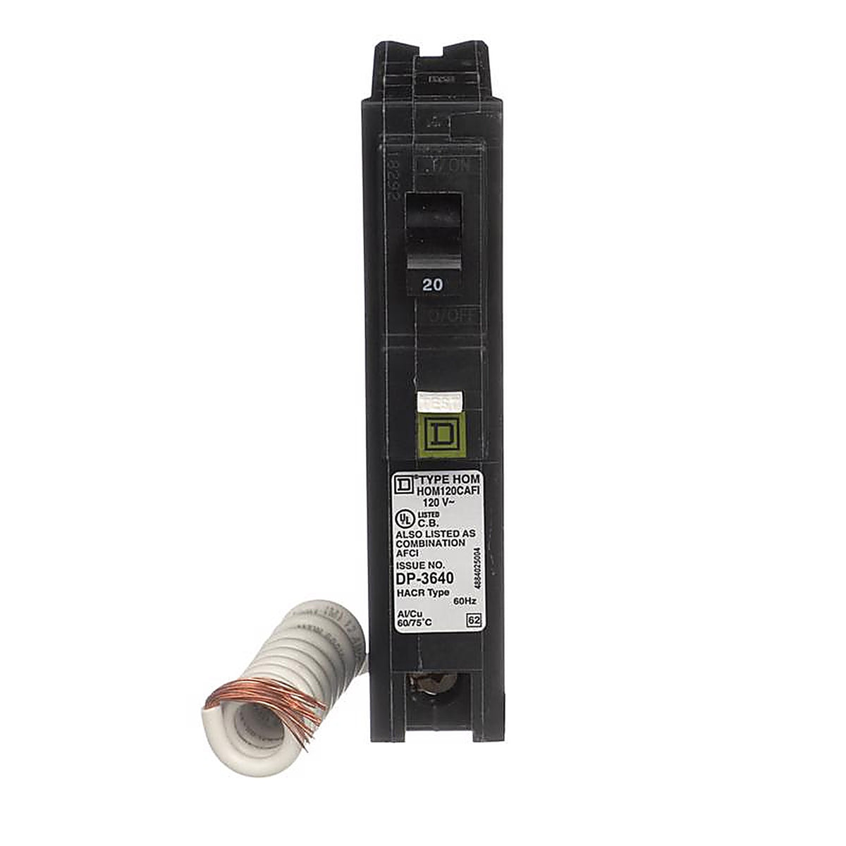 Square D HOM120CAFIC HomeLine 20 amps Surge Single Pole Circuit Breaker