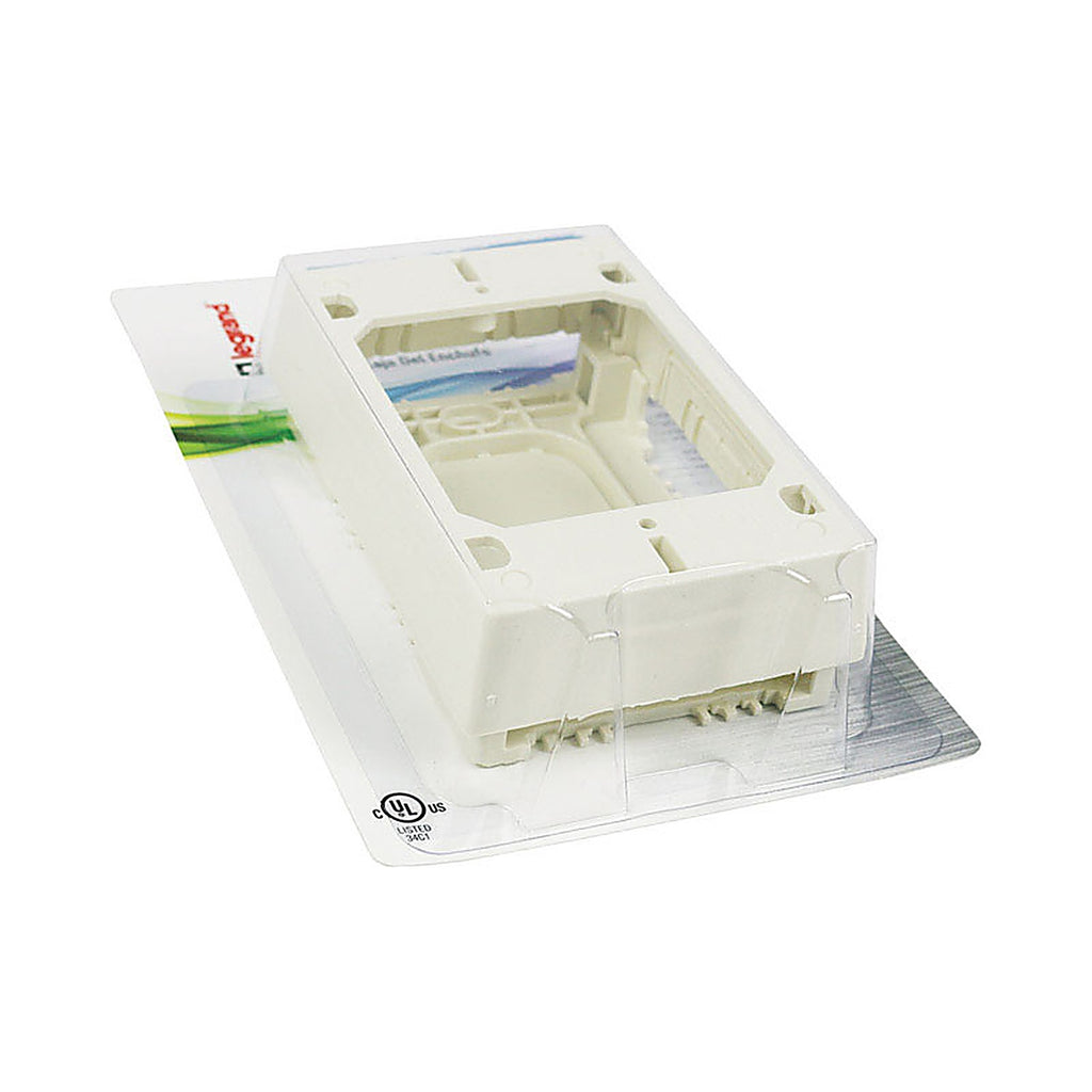 Legrand NM2 Wiremold 1.6 in. Rectangle Plastic 1 gang Outlet Box Ivory