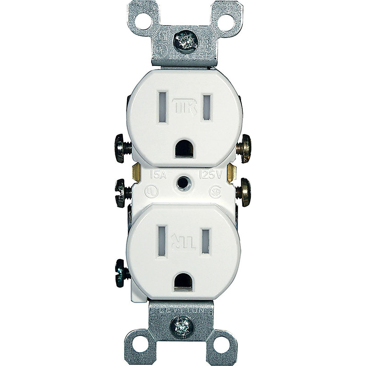 Leviton T5320-00W 15 amps 125 volt Duplex White Outlet 5-15R 1/Pack