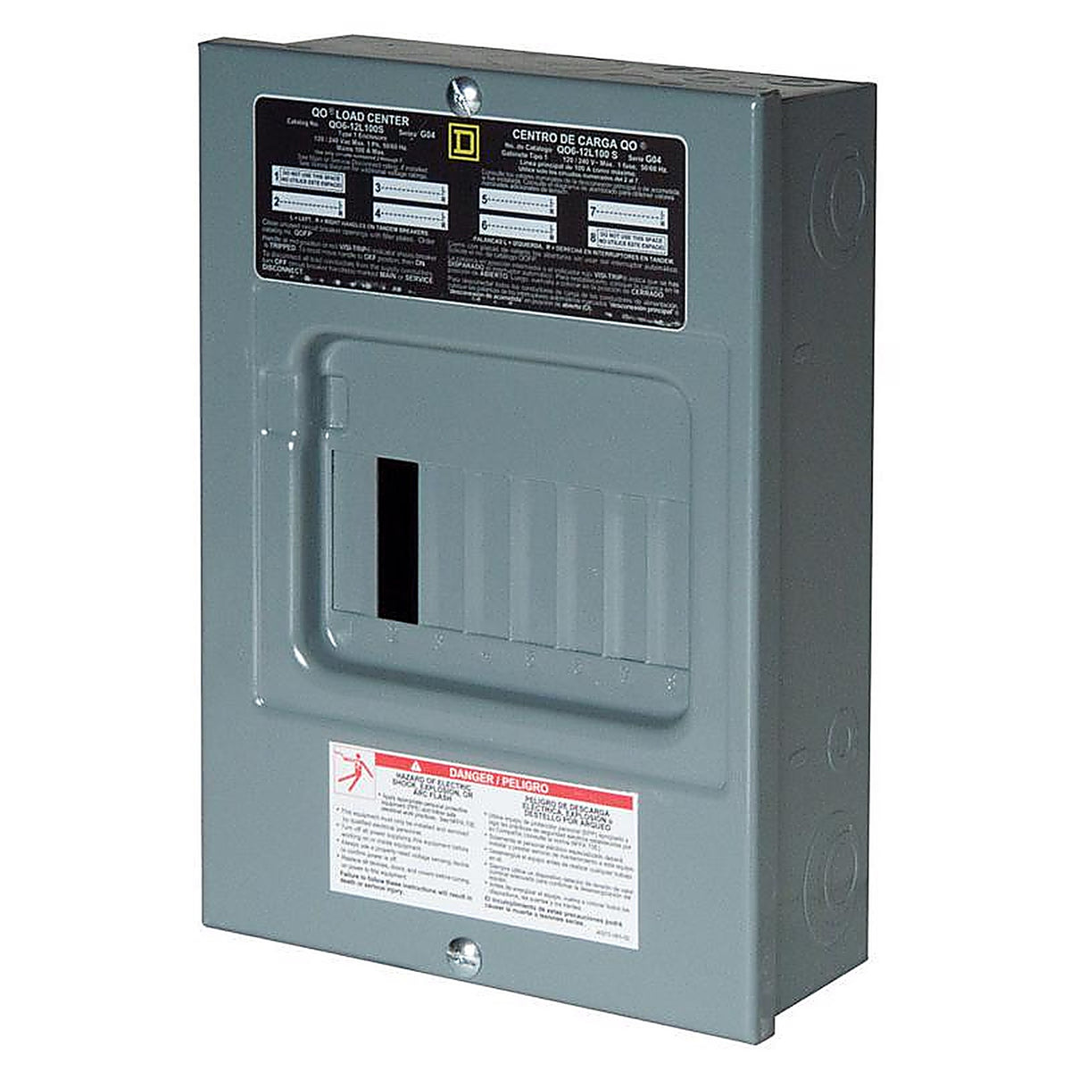 Square D - QO612L100RBCP - Qo 100 Amps 120/240 V 6 Space 12 Circuits Combination Mount Main Lug Load Center