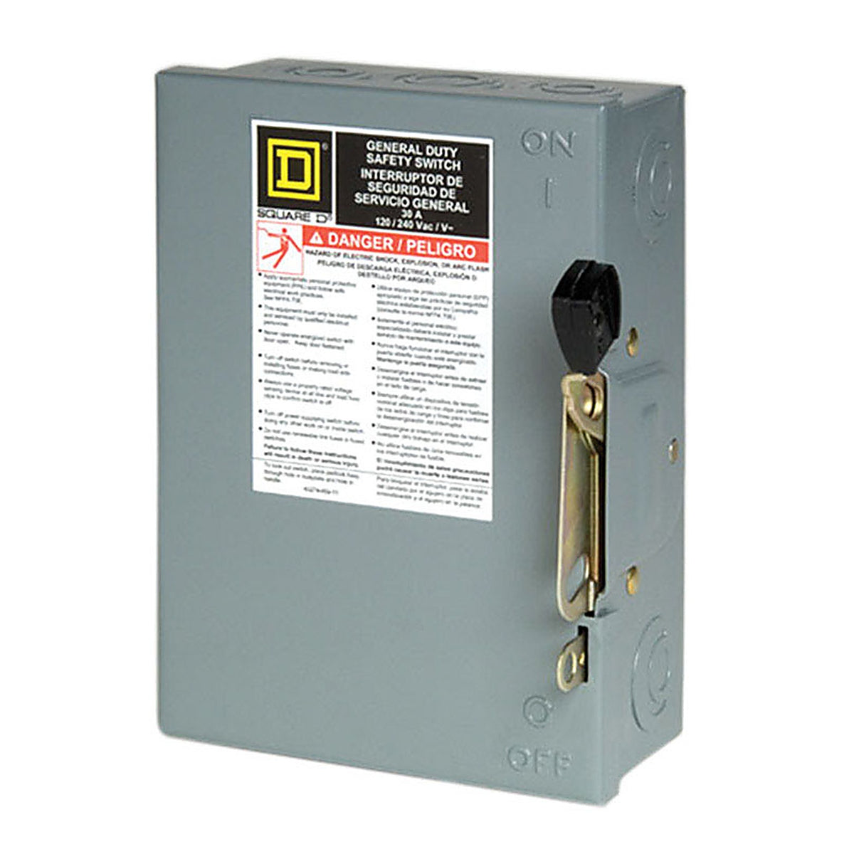 Square D - D211NCP - 30 Amps Plug in 2-Pole Fuse Safety Switch