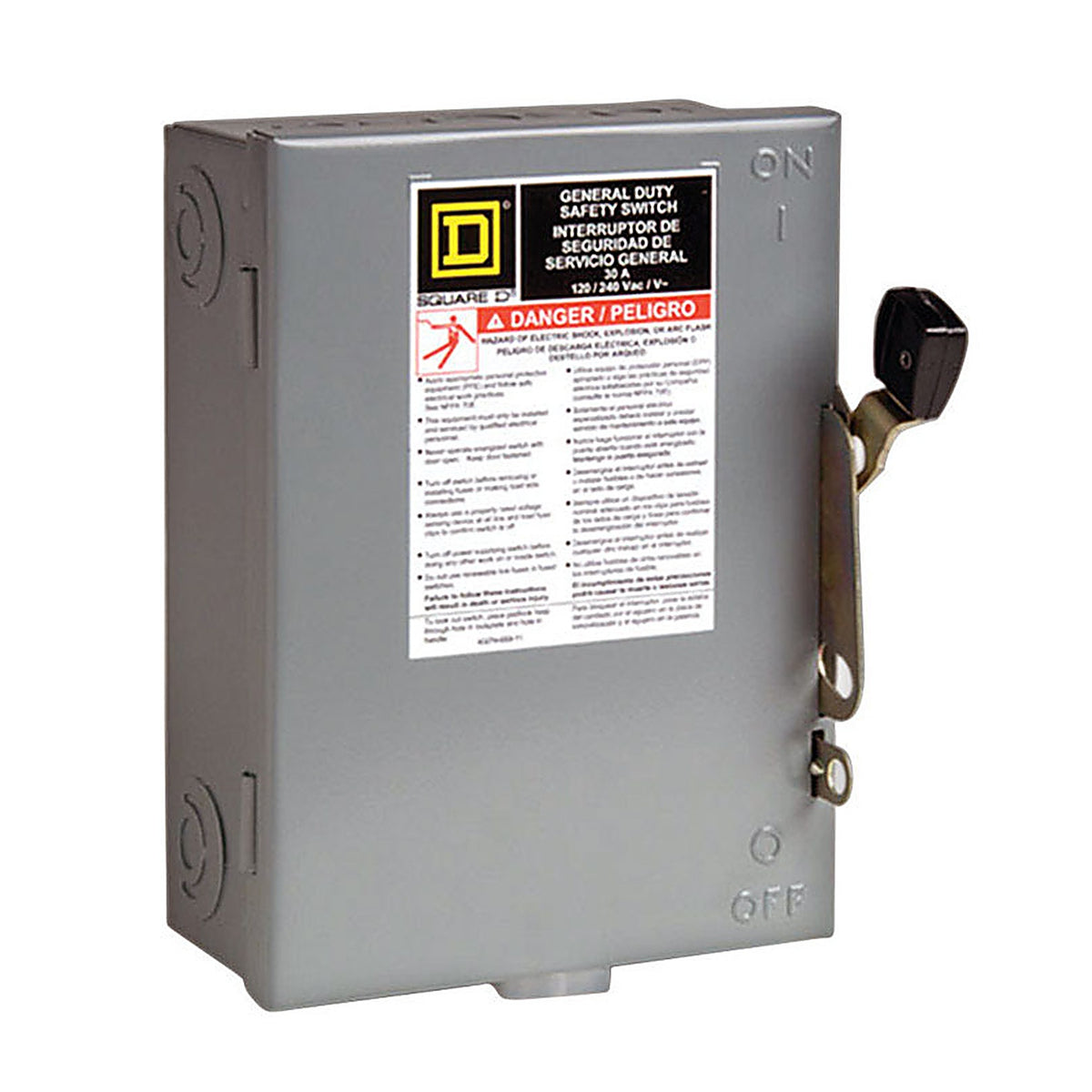 Square D - D211NCP - 30 Amps Plug in 2-Pole Fuse Safety Switch
