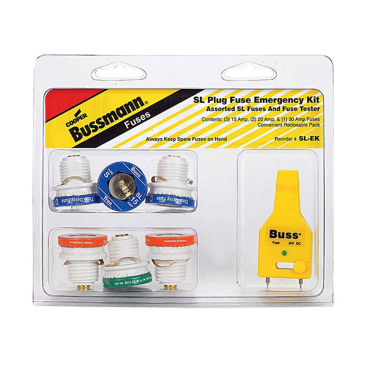 Bussmann - SL-EK - 30 Amps Plug Fuse Kit 7 Pack