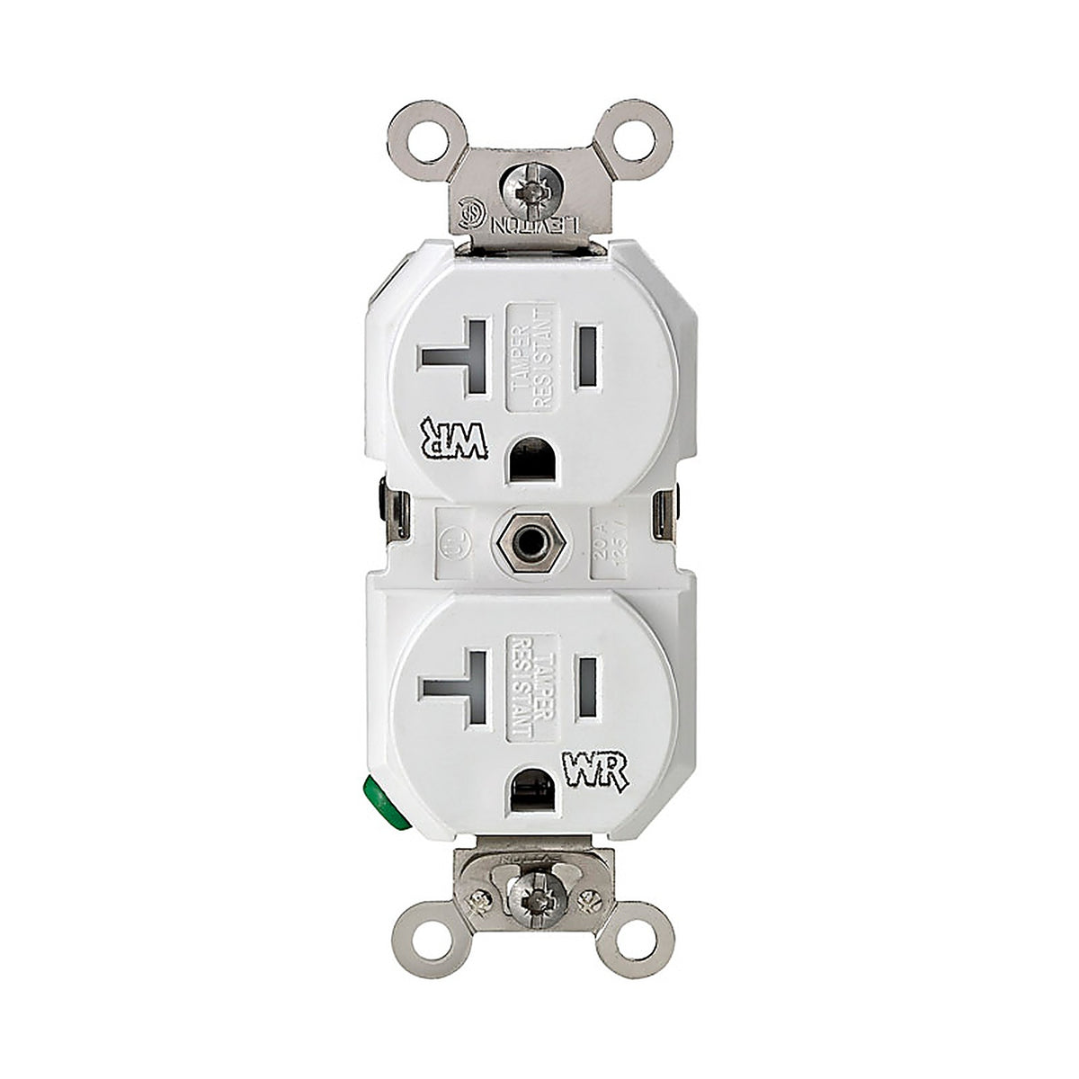 Leviton - TWR20-00W - 20 Amps 125 V Duplex White Outlet 5-20R 1 Pack