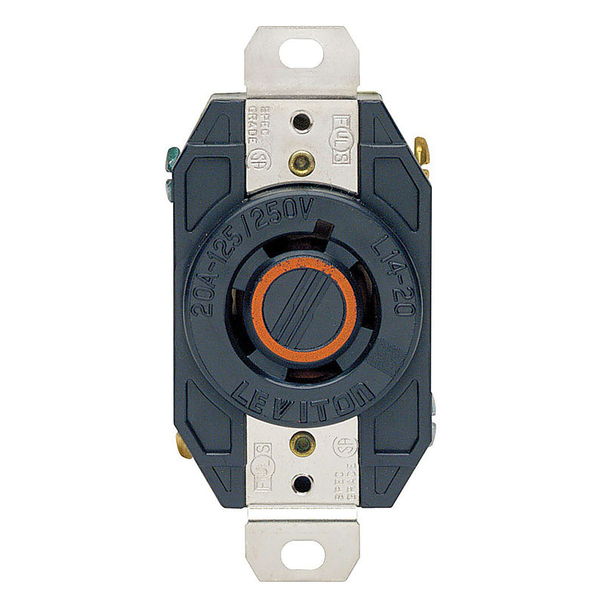 Leviton 02410-00D V-O-Max 20 amps 125/250 volt Black Outlet L14-20R 1/Pack