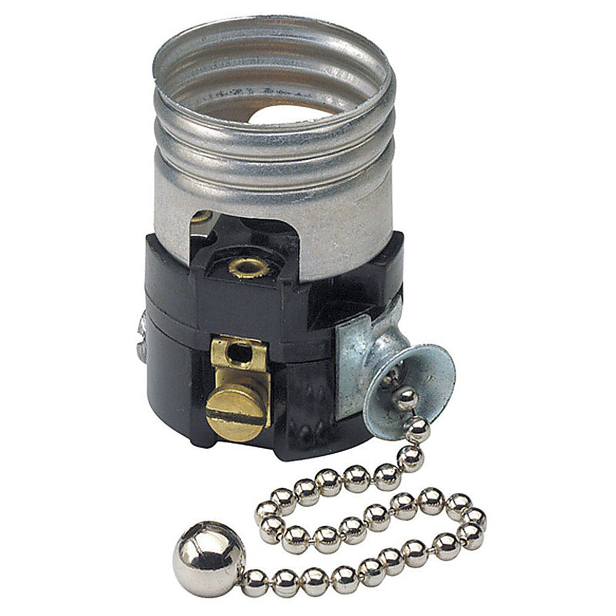 Leviton C21-19980-00M Aluminum Incandescent Medium Base Pull Chain Socket 1/Pack