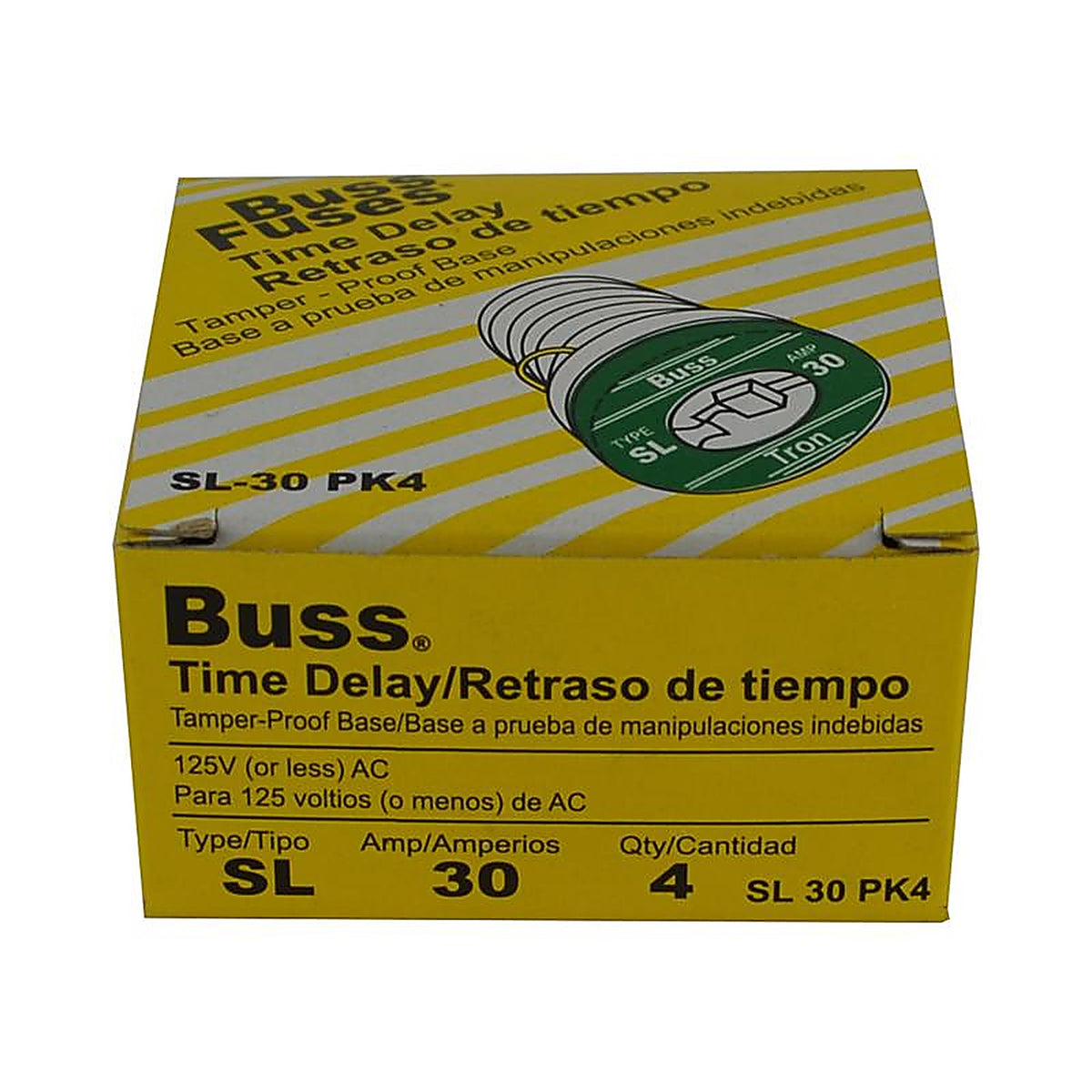 Bussmann - SL-30PK4 - 30 Amps Tamper Proof Plug Fuse 4 Pack