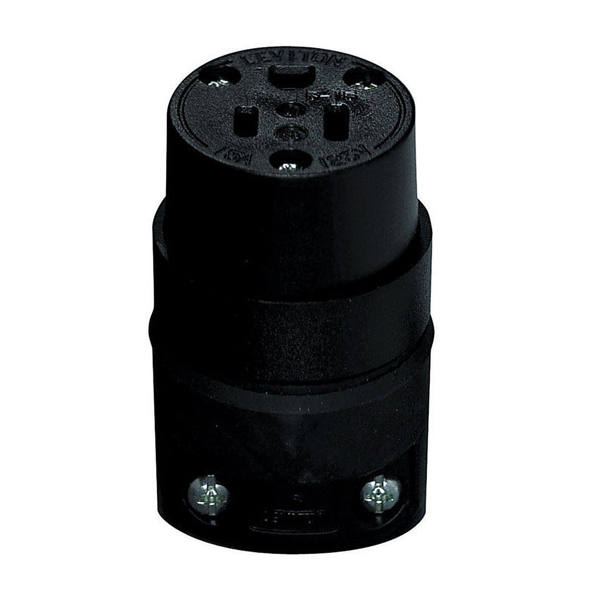 Leviton - C20-515CR-000 - Commercial Rubber Ground/Straight Blade Connector 5-15R 18-12 AWG 2 Pole 3 Wire
