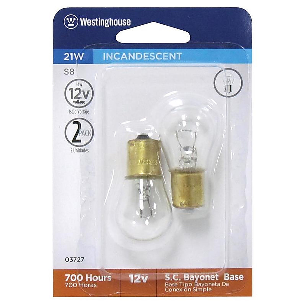Westinghouse - 0372700 - 21 W S8 Specialty Incandescent Bulb Ba15w Bayonet Warm White 2 Pack