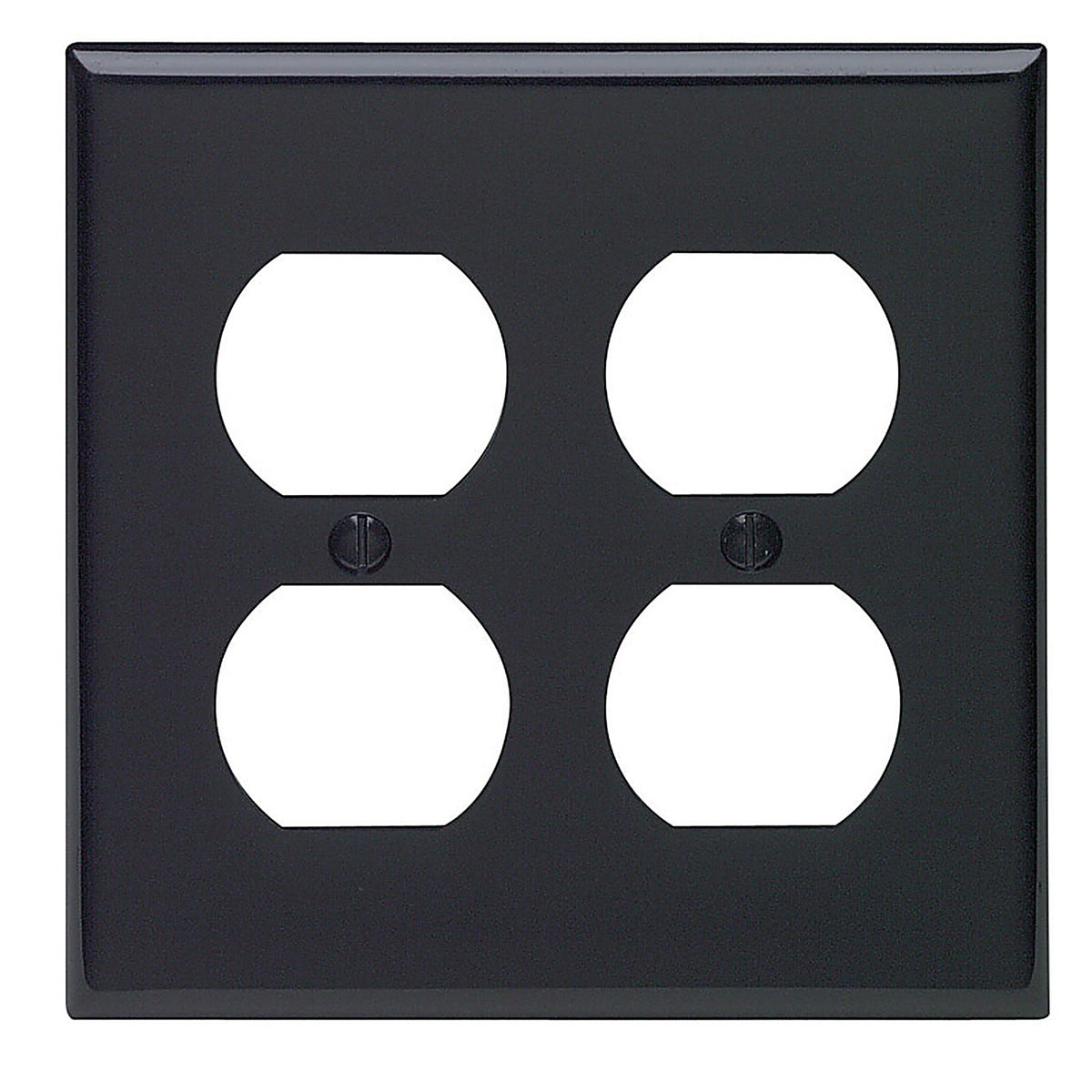 Leviton - 80716-00E - Black 2 Gang Nylon Duplex Wall Plate 1 Pack