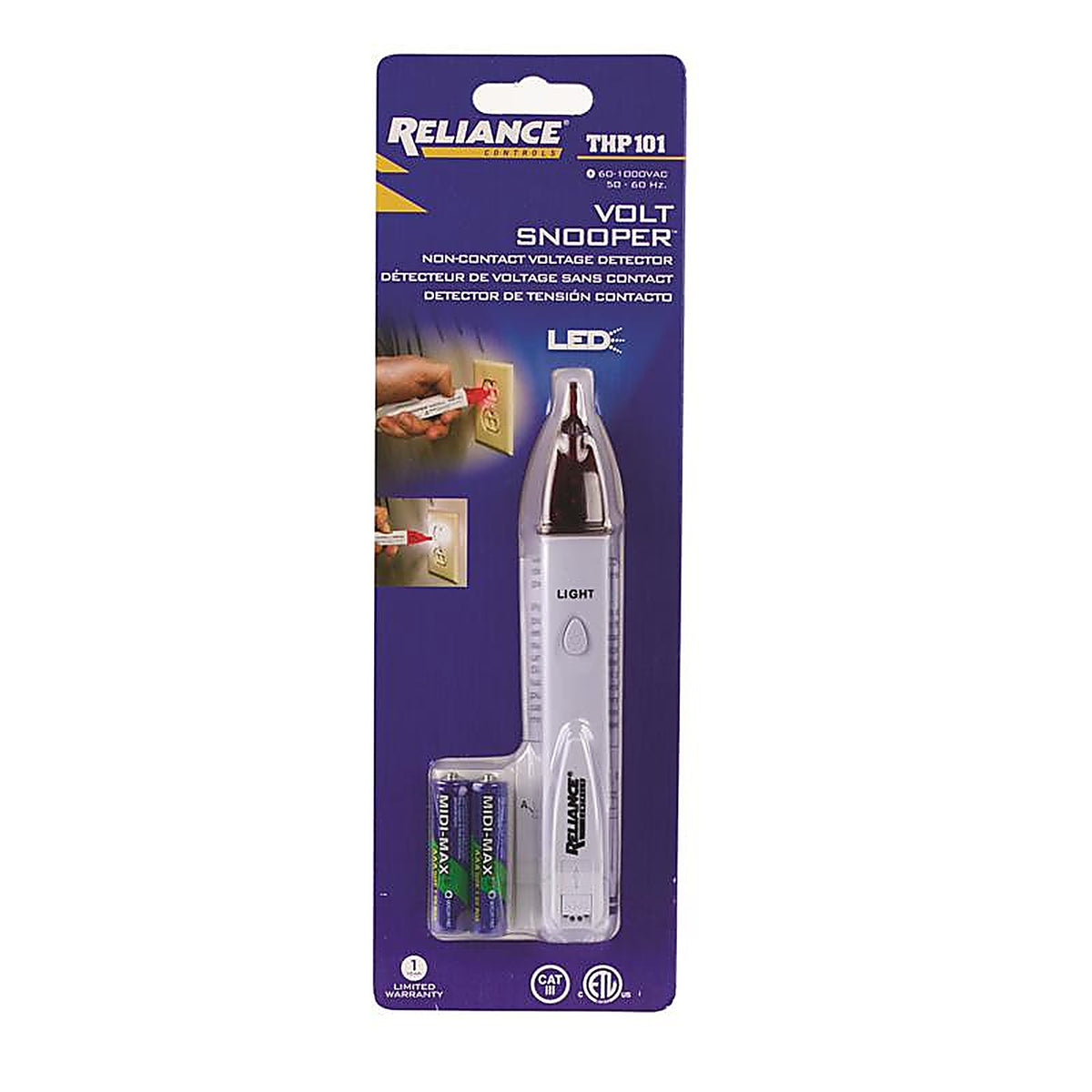 Reliance THP101 50-1000VAC 50/60Hz LED Voltage Continuity Tester 1/Pack
