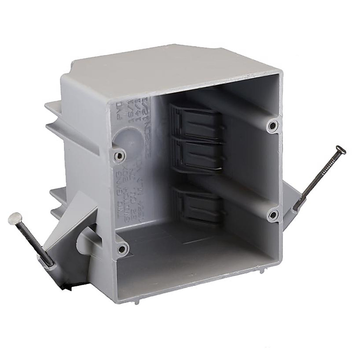 Cantex - EZ32DN - Ez Box New Work 32 CU in Rectangle PVC 2 Gang Outlet Box Gray