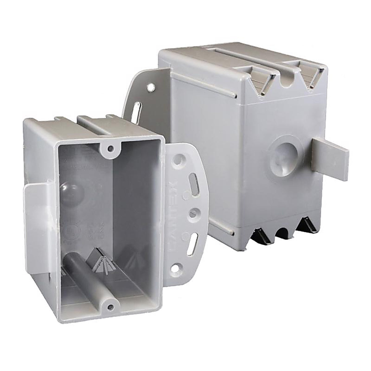 Cantex - EZ20SB - Ez Box New Work 20 CU in Rectangle PVC 1 Gang Outlet Box Gray