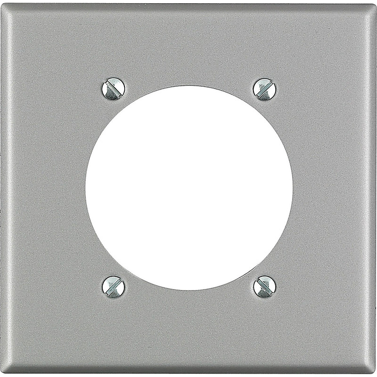 Leviton 0S701-040 Silver 2 gang Stainless Steel Receptacle Wall Plate 1/Pack