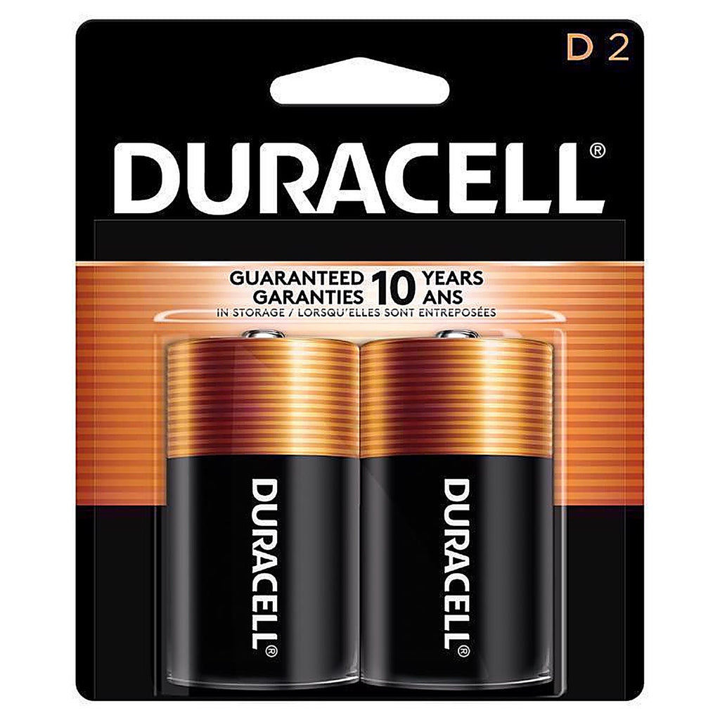 Duracell MN1300B2Z Coppertop D Alkaline Batteries 2 pk Carded