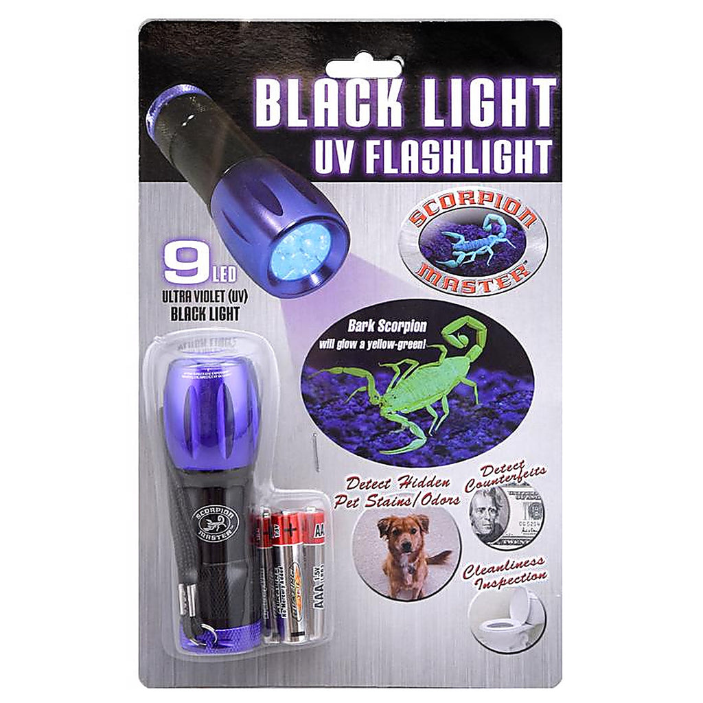Scorpion Master 302478 9 LED Black/Purple LED UV Flashlight AAA Battery