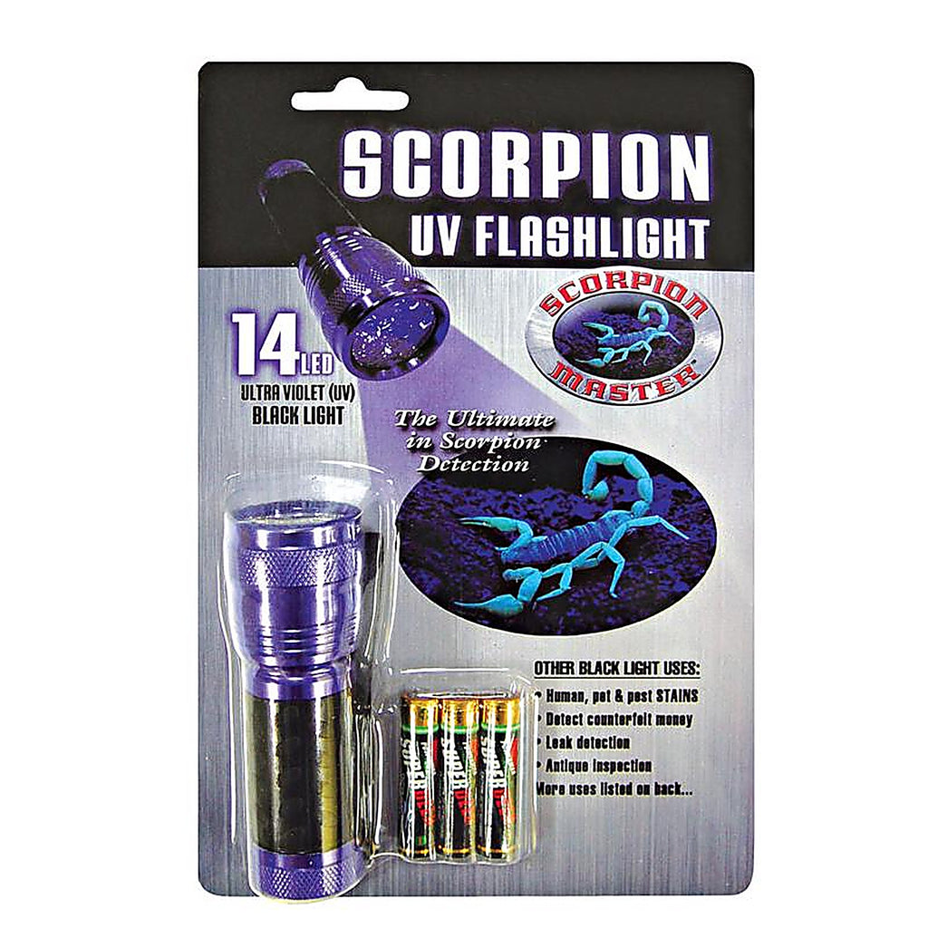 Scorpion Master 302479 14 LED Black/Purple LED UV Flashlight AAA Battery
