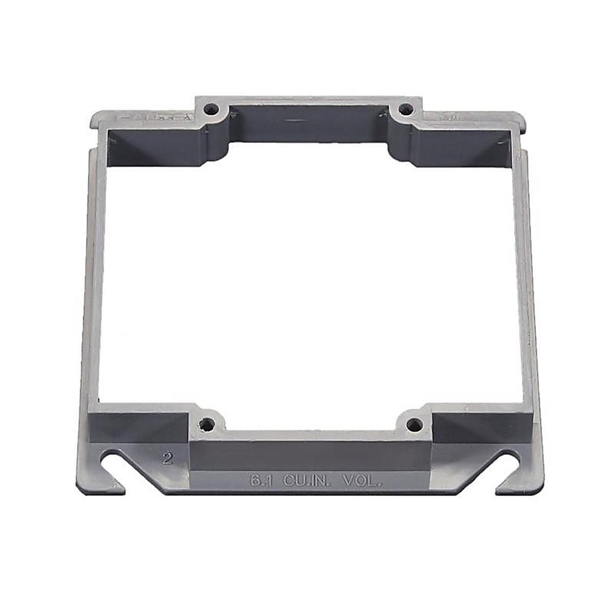 Cantex - EZ06DXA - Ez Box New and Old Work Square PVC 2 Gang Box Extension Gray
