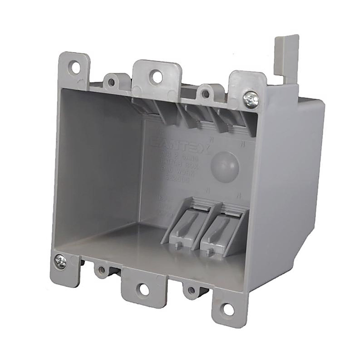 Cantex - EZ25DO - Ez Box Old Work 25 CU in Rectangle PVC 2 Gang Outlet Box Gray