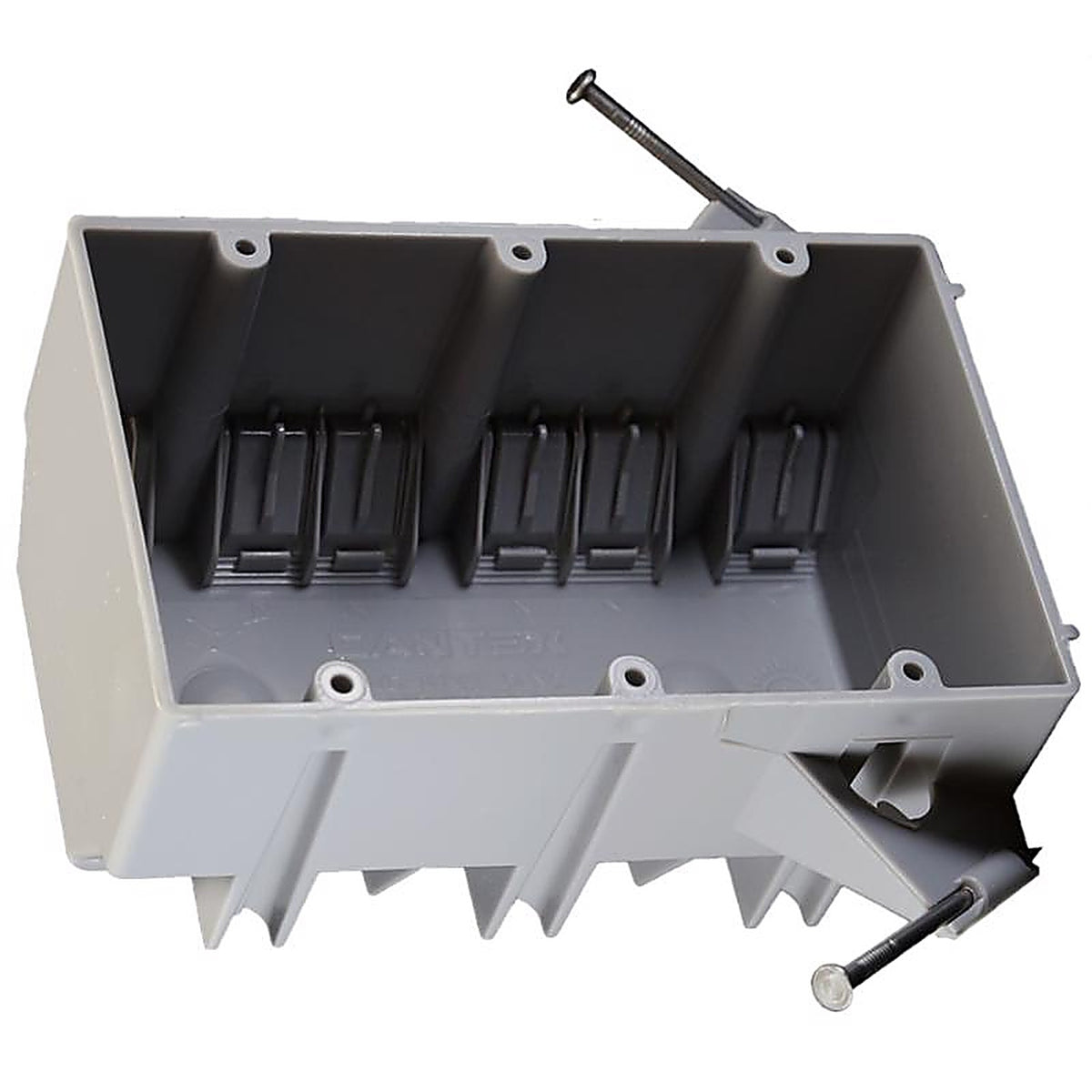 Cantex - EZ44TN - Ez Box New Work 44 CU in Rectangle PVC 3 Gang Outlet Box Gray