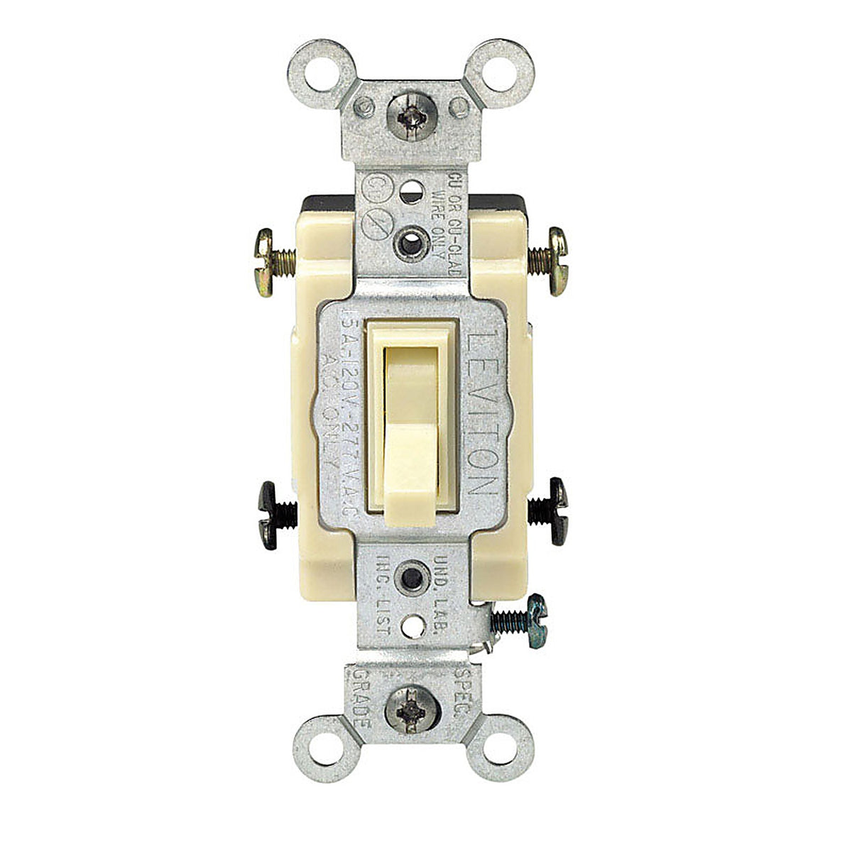 Leviton - 54504-02I - Commercial 15 Amps Toggle Switch Ivory 1 Pack