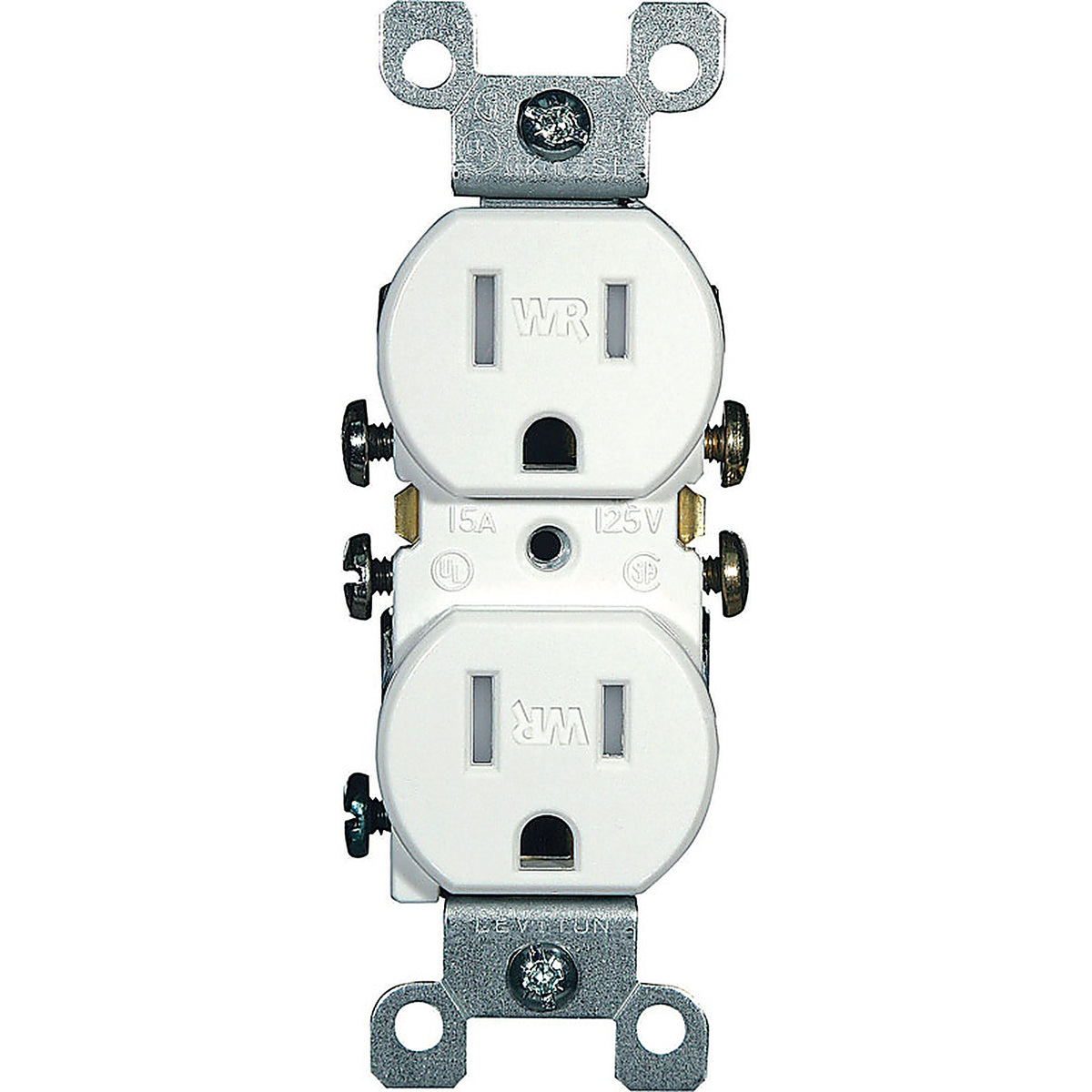 Leviton W5320-T0W 15 amps 125 volt Duplex White Outlet 5-15R 1/Pack