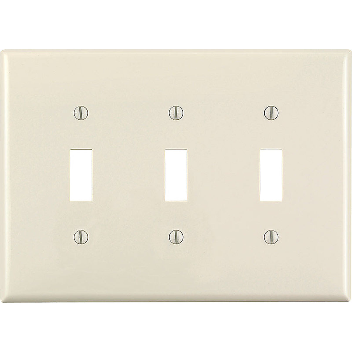 Leviton 78011-000 Almond 3 gang Thermoset Plastic Toggle Wall Plate 1/Pack