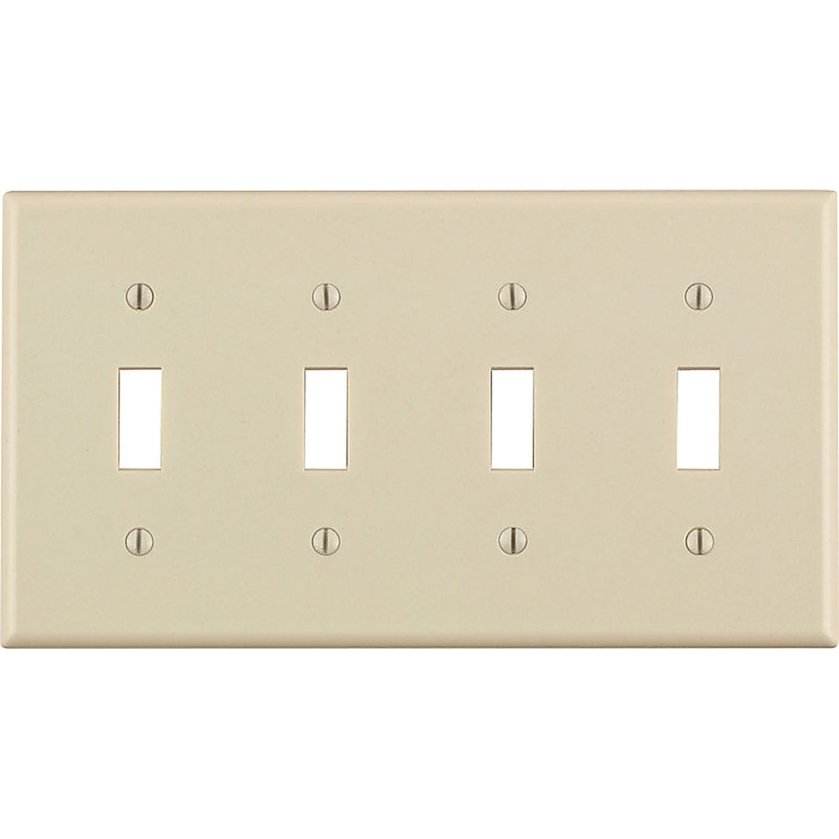 Leviton 78012-000 Almond 4 gang Thermoset Plastic Toggle Wall Plate 1/Pack