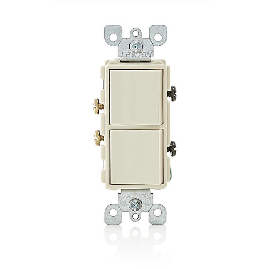 Leviton 05634-0TS Decora 15 amps Single Pole Combination AC Quiet Switch Light Almond 1/Pack