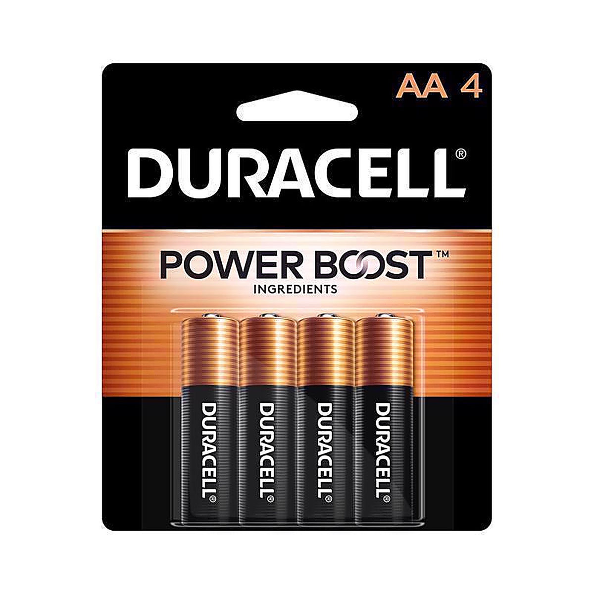Duracell MN1500B4Z Coppertop AA Alkaline Batteries 4 pk Carded