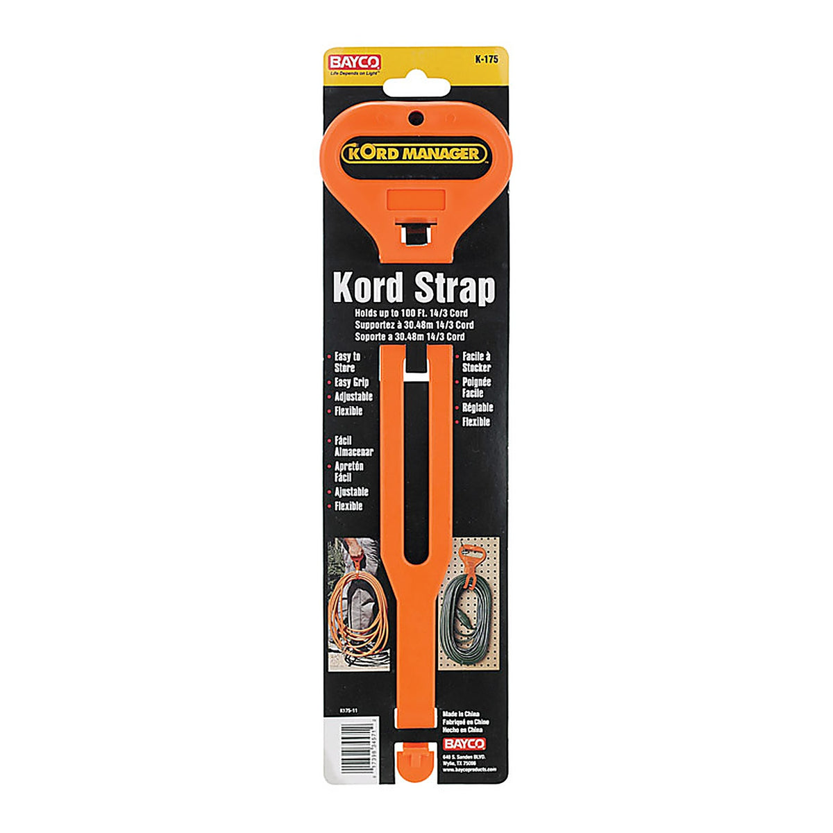 Bayco K175 14.3 in. L Orange Plastic Short Carry Strap