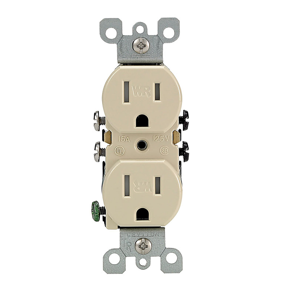 Leviton - W5320-T0I - 15 Amps 125 V Duplex Ivory Outlet 5-15R 1 Pack