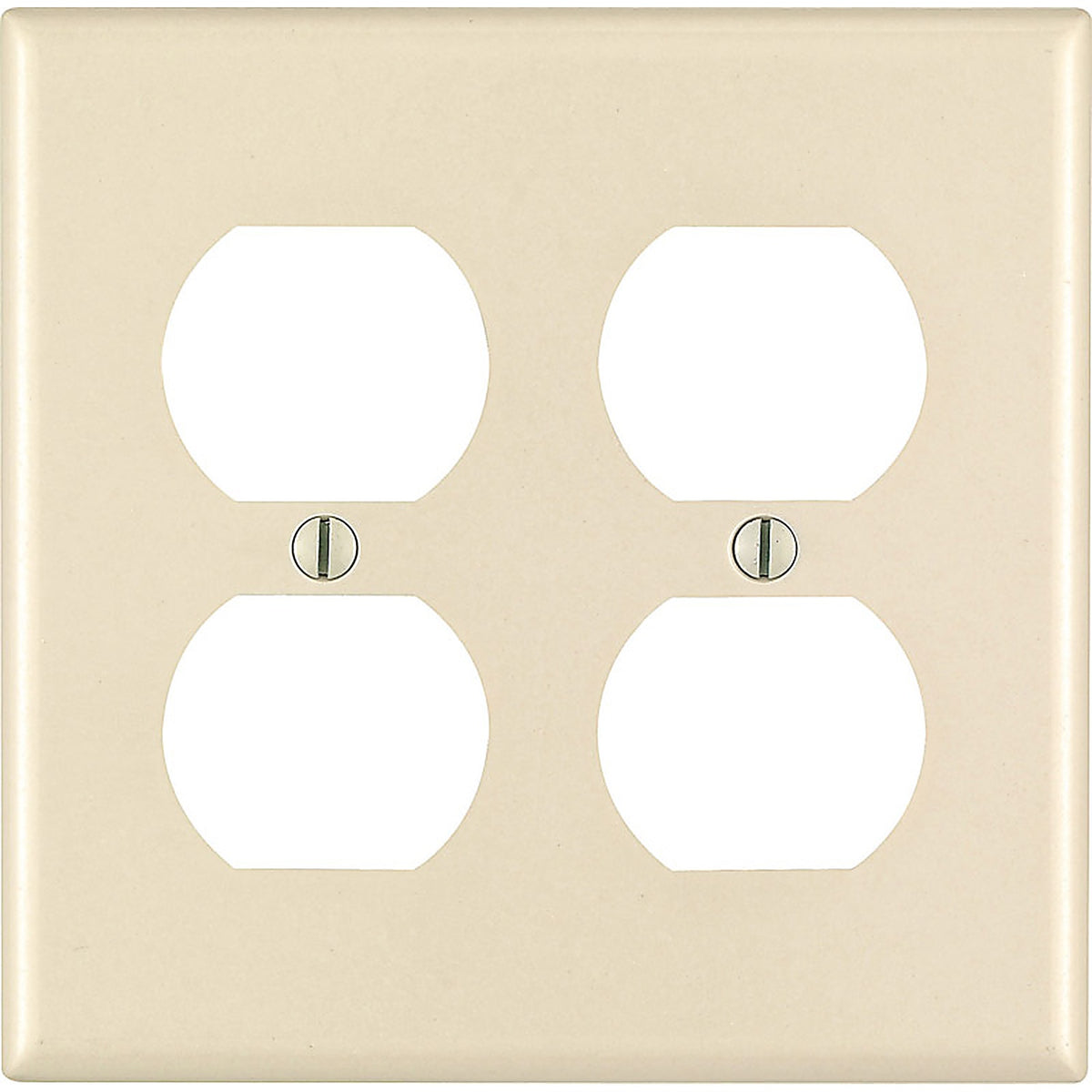 Leviton 78016-000 Almond 2 gang Thermoset Plastic Duplex Outlet Wall Plate 1/Pack