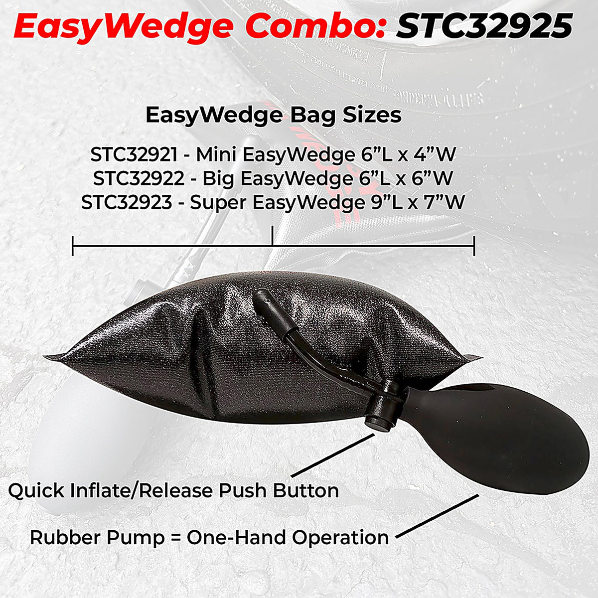 Steck - 32925 - Easy Air Shim Inflatable Pry Bar and Leveling Air Wedge Bag Tool 3 Pack