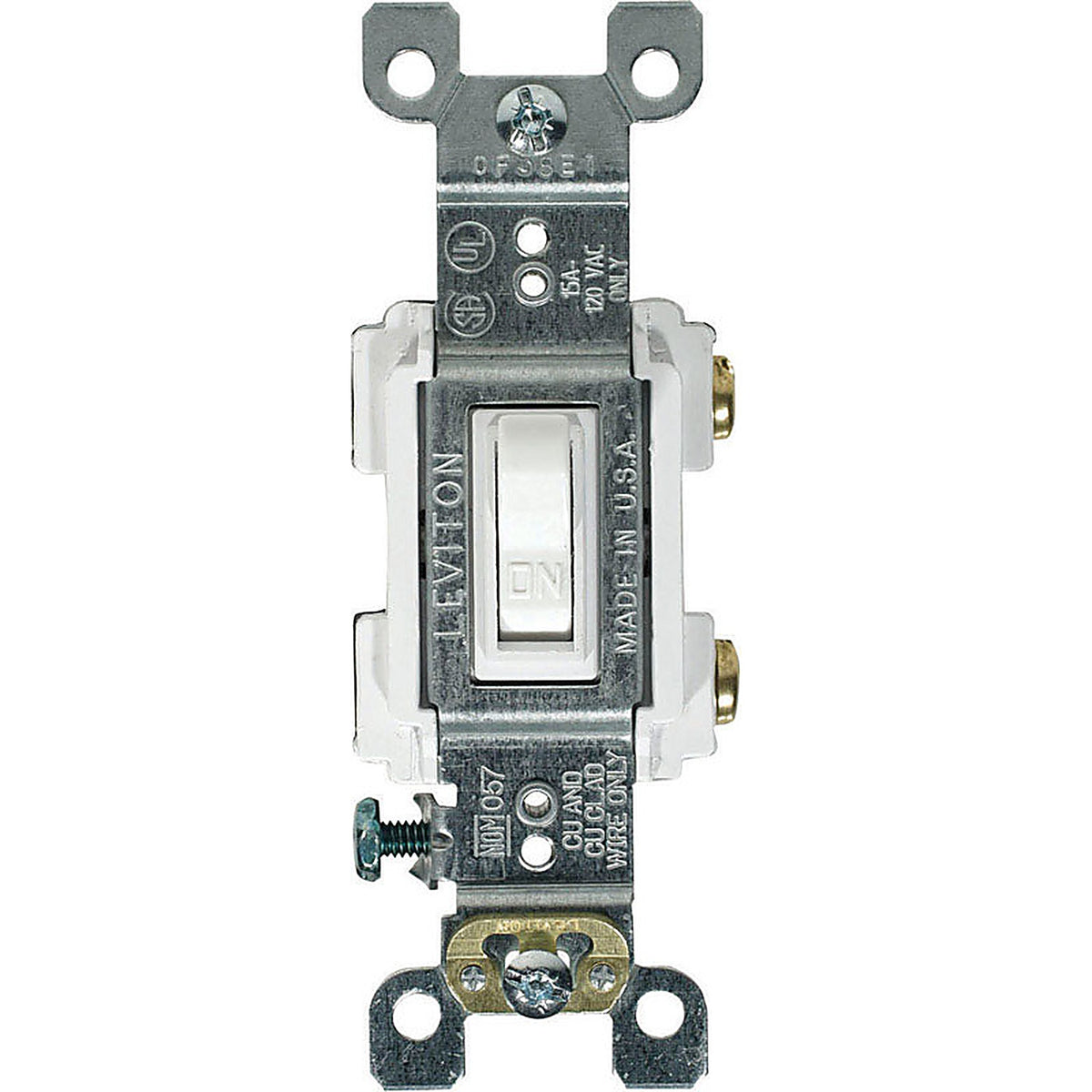 Leviton RS115-WCP 15 amps Single Pole Toggle AC Quiet Switch White 1/Pack