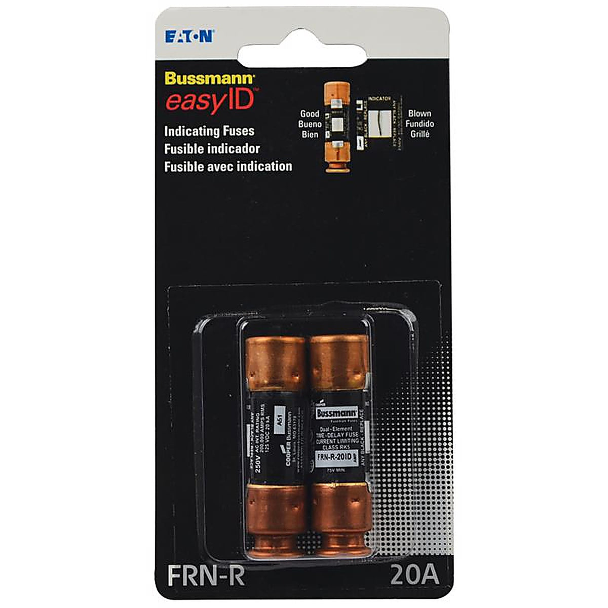 Bussmann BP/FRN-R-20ID EasyID 20 amps Dual Element Time Delay Fuse 2/Pack