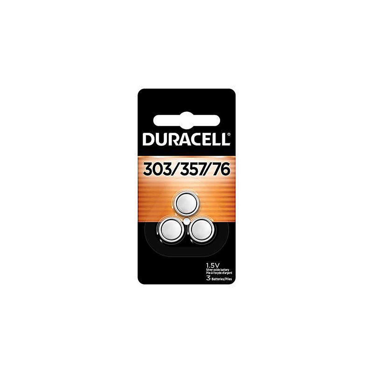 Duracell D303/357B3P08 Silver Oxide 303/357/76 1.5 V 0.18 Ah Electronic/Watch Battery 3 pk