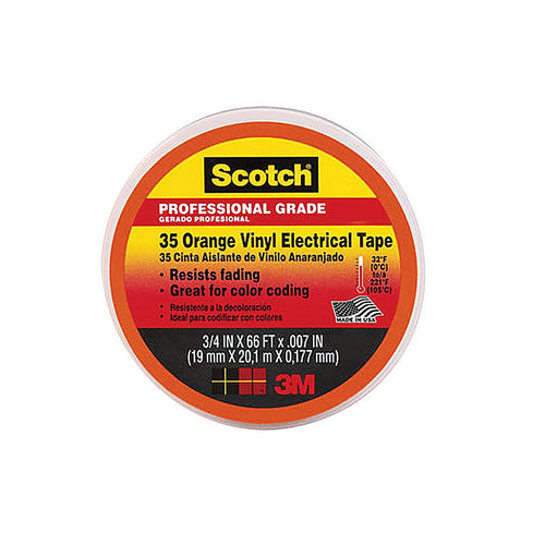 3M 10869-DL-5 Scotch 3/4 in. W x 66 ft. L Orange Vinyl Electrical Tape