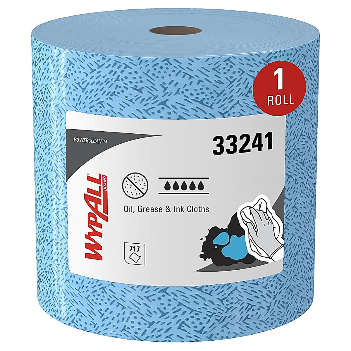 Kimberly Clark - 33241 - Wypall Oil & Grease Cloths Wipers, Blue