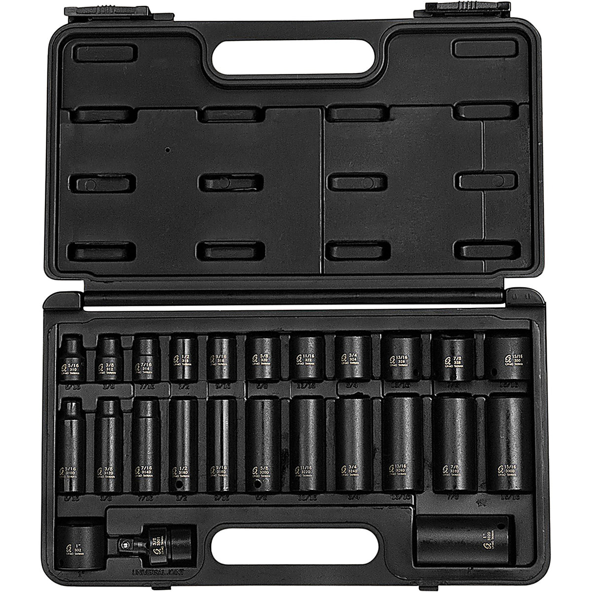 Sunex Tools - 3325 - 25 Piece 3/8 Inch Drive SAE Master Impact Socket Set