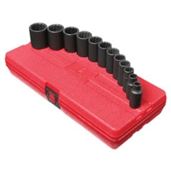 Sunex 3337 12/pc 3/8in. Drive 12 Point SAE Semi-Deep Impact Socket Set