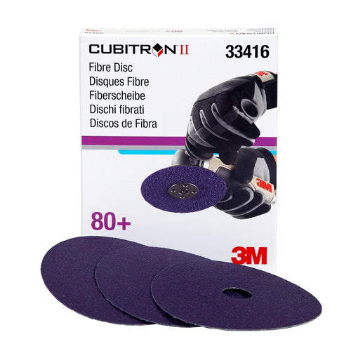 3M 33416 Cubitron II Abrasive Fibre Disc, 5 in x 7/8 in, 80+, 5 discs per box 60455081921