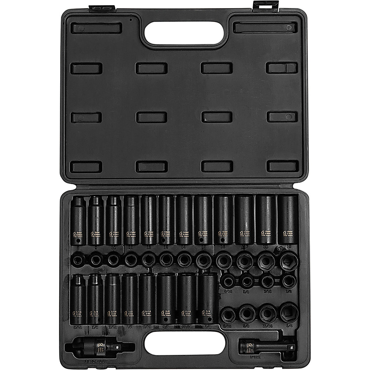 Sunex 3342 42/pc 3/8in. Standard & Deep Length Master Impact Socket Set