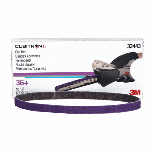 3M 33443 Cubitron II File Belt, 1/2 in x 18 in (12.7mm X 457.2mm), 36+ grade, 33443