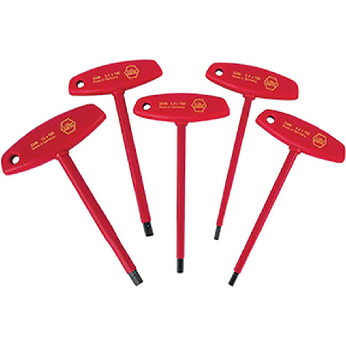 Wiha - 33478 - 5 Piece Insulated T-Handle HEX Screwdriver Set - Metric