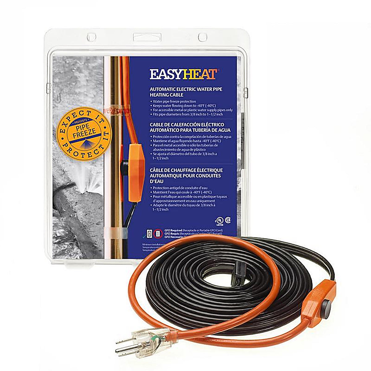 Easy Heat AHB016A AHB 6 ft. L Heating Cable For Water Pipe