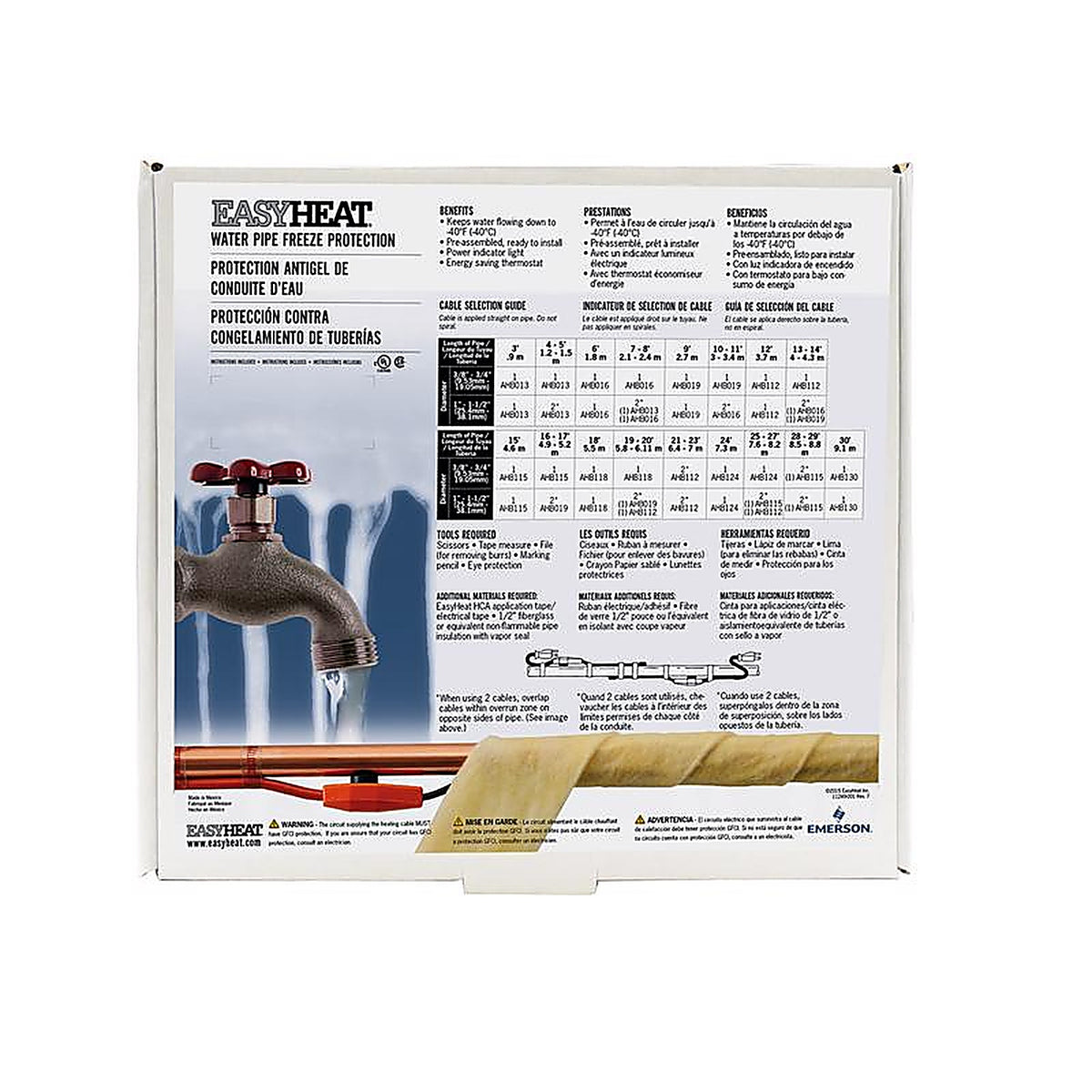Easy Heat AHB016A AHB 6 ft. L Heating Cable For Water Pipe