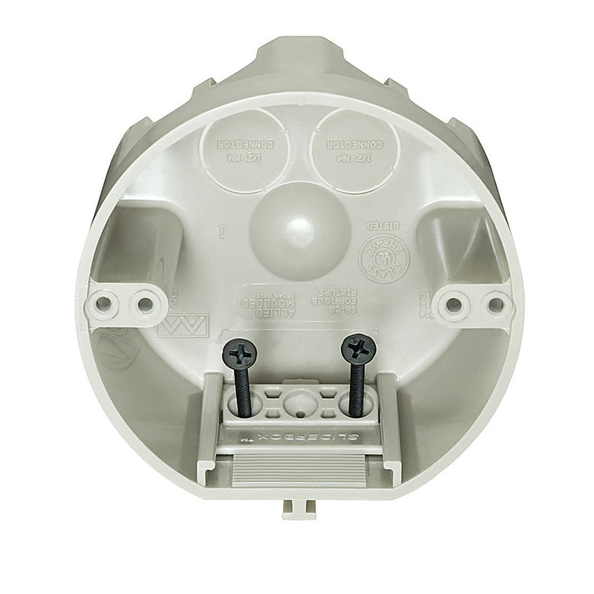 Allied Moulded - SB-CB - Sliderbox New and Old Work 25 CU in Round Polycarbonate 4 Gang Junction Box Beige