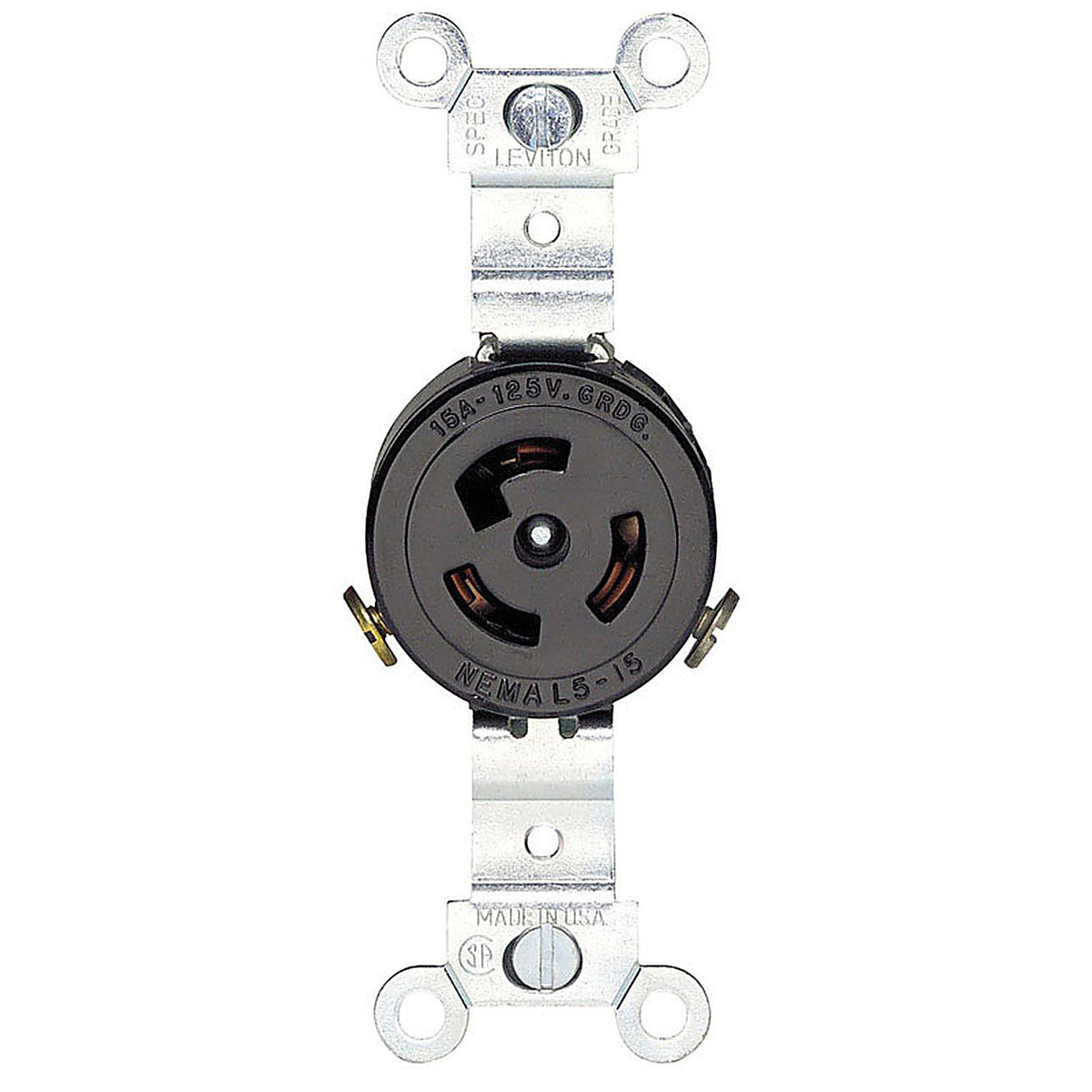 Leviton 04710-00D Black & White 15 amps 125 volt Black Outlet L5-15R 1/Pack