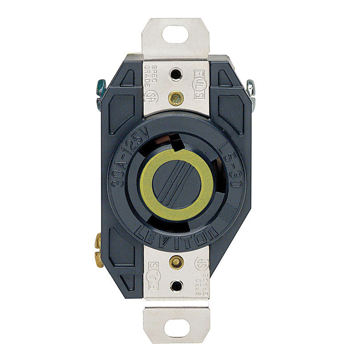 Leviton 02610-00D V-O-Max 30 amps 125 volt Black Outlet L5-30R 1/Pack